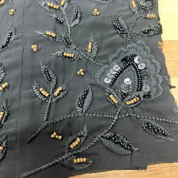 Zara Beaded Bustier Style Top Cropped Size Large Black Gold Sleeveless Festival - Picture 4 of 10